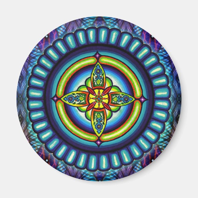 "Electra Star" Mandala av Jay Rizzi Magnet (Framsidan)