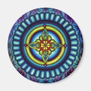 "Electra stjärna" Mandala av Jay Rizzi Magnet