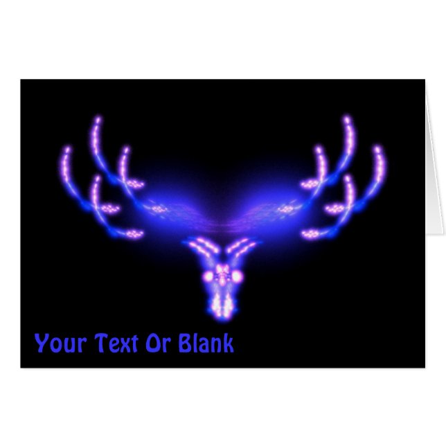Electric Antlers Fractal Hälsningskort (Framsidan Horizontal)