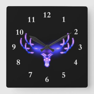 Electric Antlers Fyrkantig Klocka