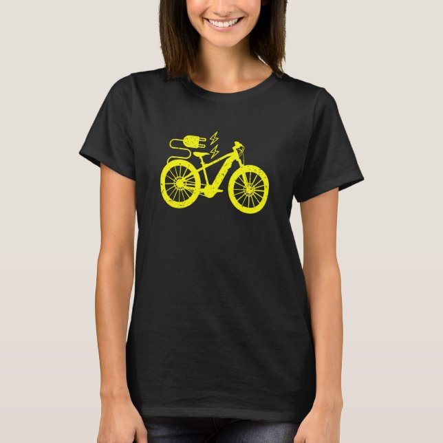 Electric Bike E Bike Ecycle Bicycle Silhouette T Shirt (Framsida)