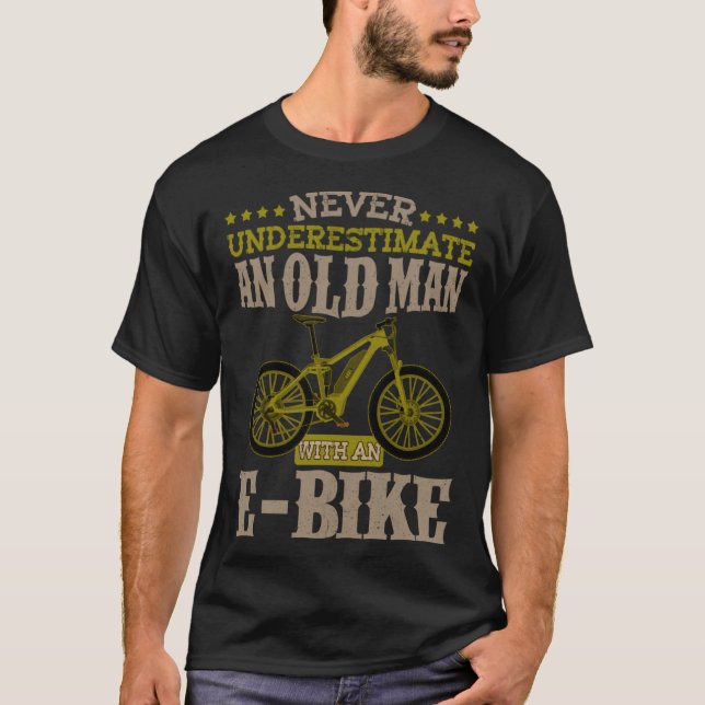 Electric Bike Old Man med E Bike T Shirt (Framsida)