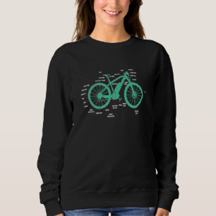 Electric Bike Parts Ecycle Anatomy Mountain Biker  T Shirt