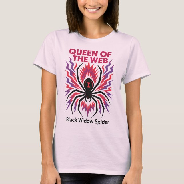 Electric Black Widow Spider T Shirt (Framsida)