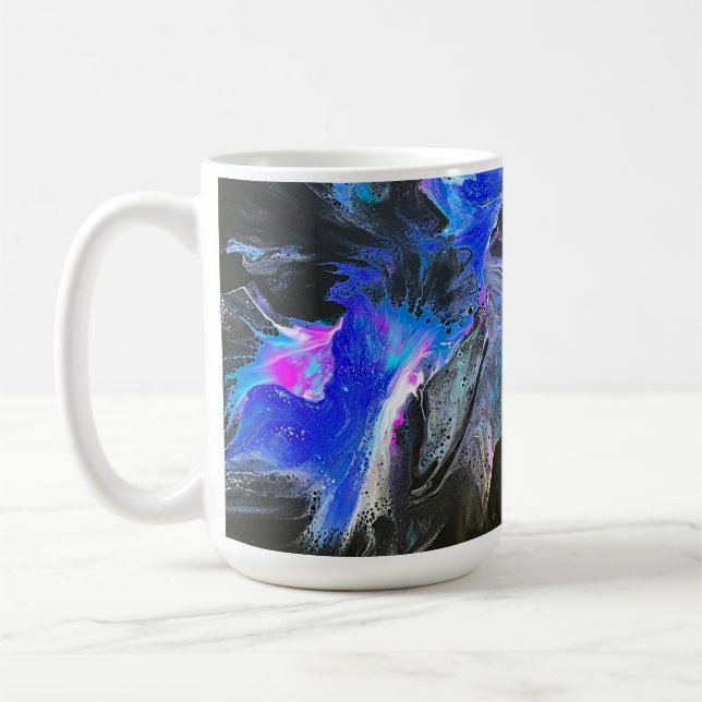 Electric Bloom Abstract Coffee Mug Kaffemugg (Vänster)