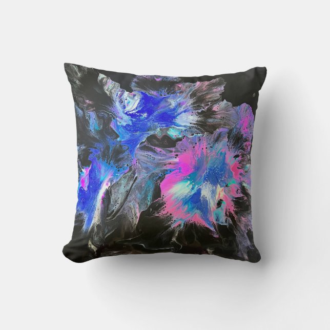 Electric Bloom Abstract Throw Pillow Kudde (Framsida)