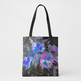 Electric Bloom Abstract Tote Bag Tygkasse