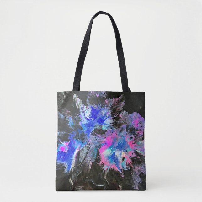 Electric Bloom Abstract Tote Bag Tygkasse (Framsida)