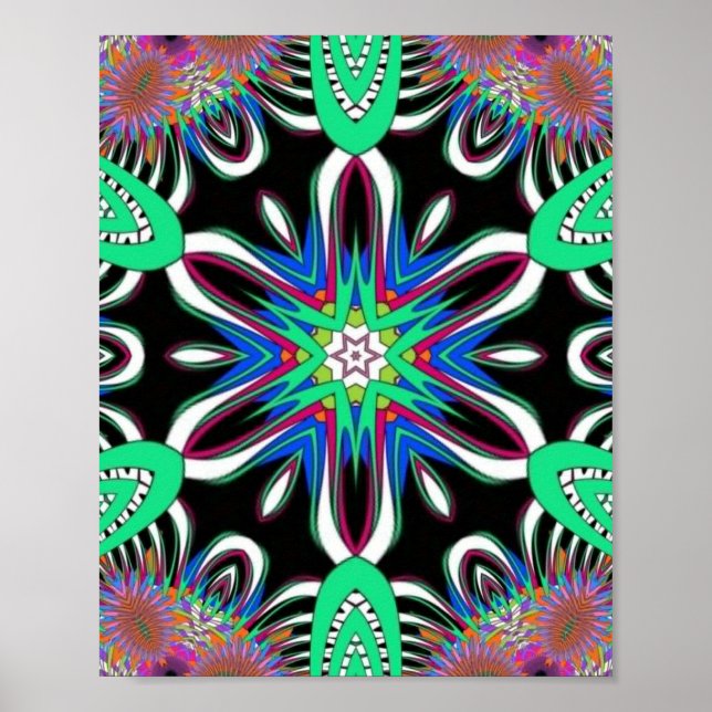 Electric Bloom Mandala Poster (Framsidan)