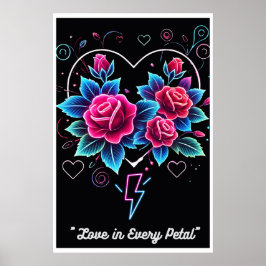 "Electric Bloom: Neon Kärlek Symphony" Poster