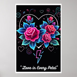 "Electric Bloom: Neon Kärlek Symphony" Poster