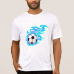 Electric Blue Flaming Soccer Ball Sports T Shirt<br><div class="desc">Elevate your workout gear with this Men’s Active T-Shirt showcasing the intense Blue Fire Soccer Ball design. This performance wear tee, featuring the powerful flaming football graphic, is engineered for comfort and movement during training, running, or gym sessions. This athletic t-shirt is the perfect gift for male soccer players and...</div>
