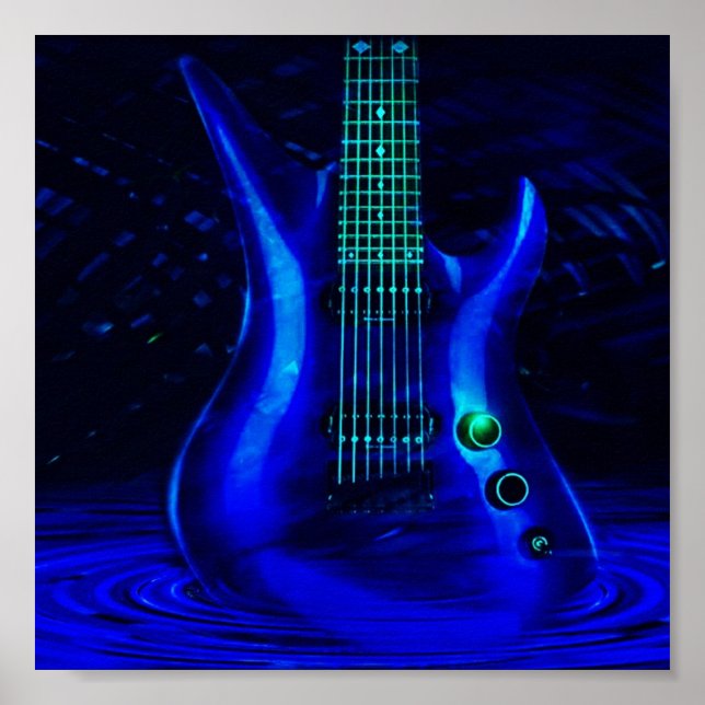 Electric Blue Guitar Poster (Framsidan)
