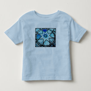 Electric Blue Hearts & Stars Småbarn T Shirt