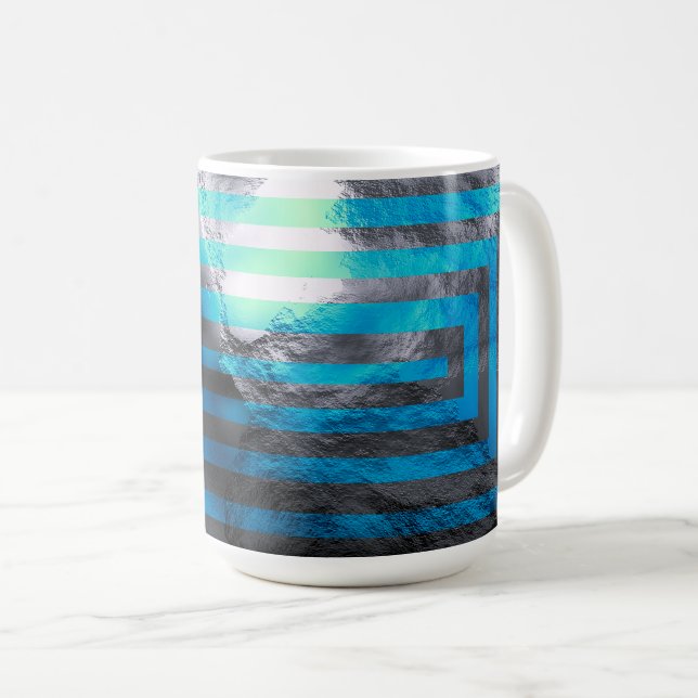 Electric Blue Labyrint Kaffemugg (Framsida höger)