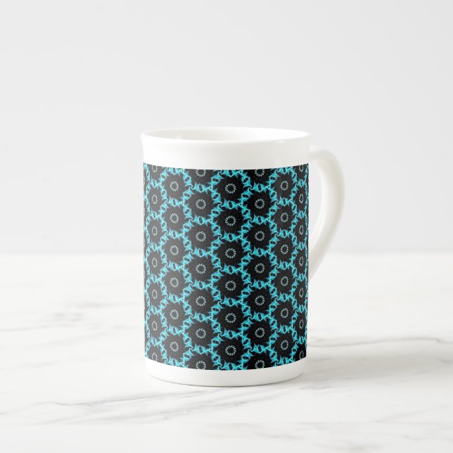 Electric Blue Mandala Benporslin Mugg (Framsida höger)