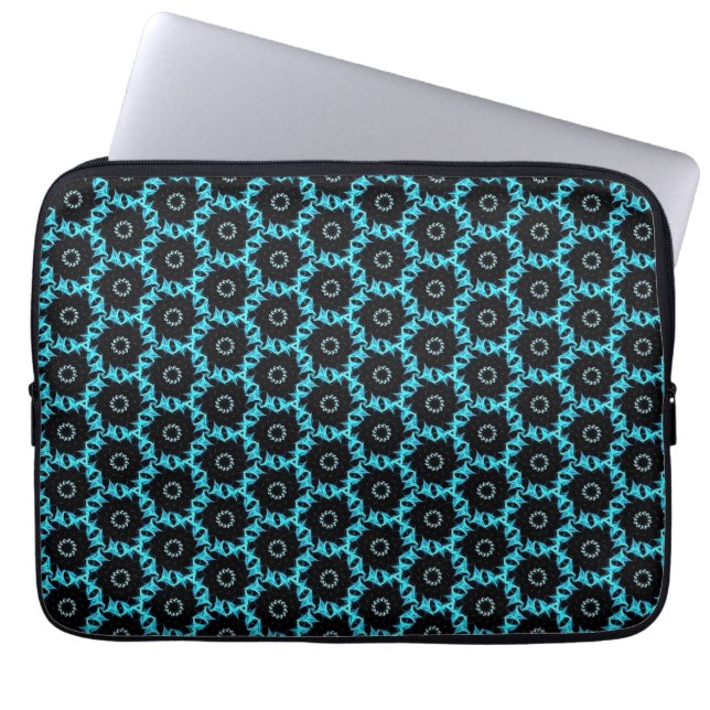 Electric Blue Mandala Laptop Fodral (Framsidan)