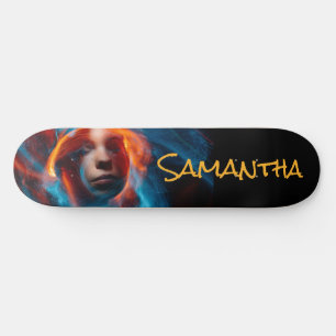 Electric Blue Personlig Girl Mini Skateboard Bräda 18,5 Cm