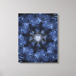 Electric Blue Plasma Fractal Art Canvastryck