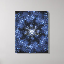 Electric Blue Plasma Fractal Art Canvastryck