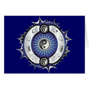 Electric Blue Yin Yang Hälsningskort
