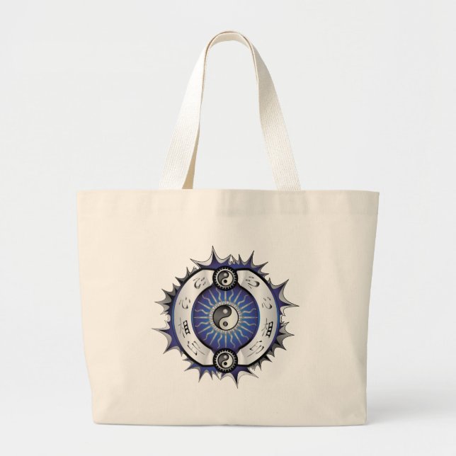 Electric Blue Yin Yang Jumbo Tygkasse (Framsidan)