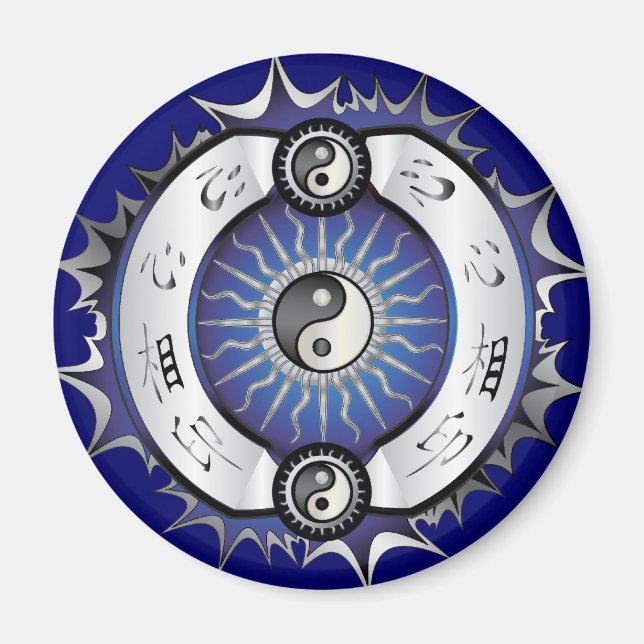 Electric Blue Yin Yang Magnet (Framsidan)