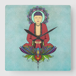 Electric Buddha Clock Fyrkantig Klocka