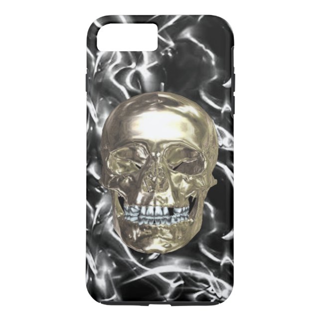 Electric Chrome Skull iPhone 7 Fodral Case-Mate iPhone Skal (Baksida)