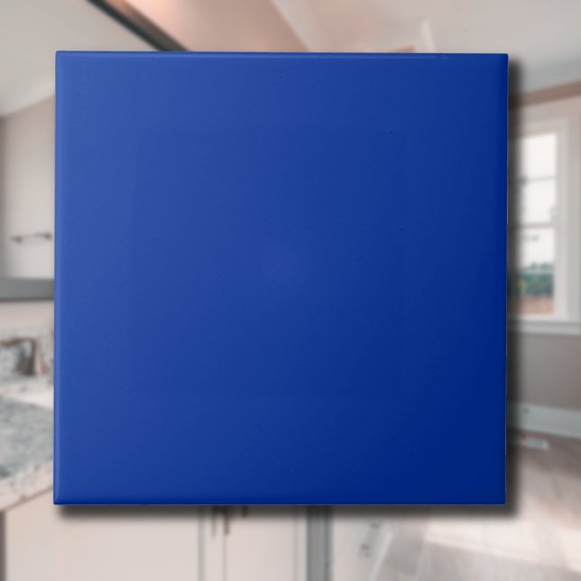 Electric Cobalt Solid Färg | Klassisk Elegant Kakelplatta (Skapare uppladdad)