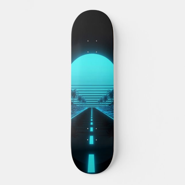 Electric Cruise Synthwave  Mini Skateboard Bräda 18,5 Cm (Framsida)