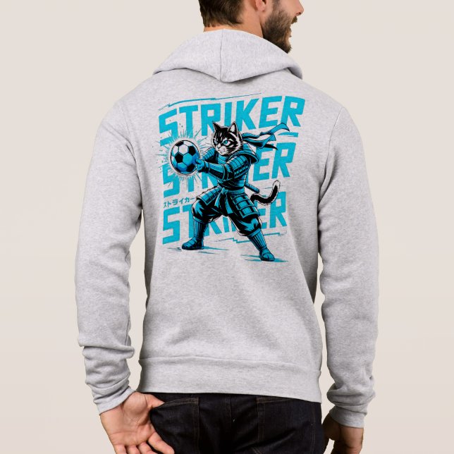 Electric Cyber Samurai Cat Hoodie - For Gamers T Shirt (Baksida)