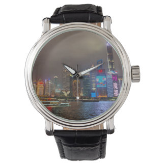 Electric Dreams - Futuristiska Shanghai Skyline, A Armbandsur