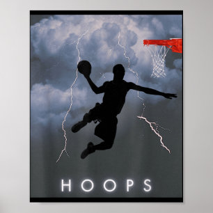 Electric Dunk Storm Basketball Ringar Shirt Poster