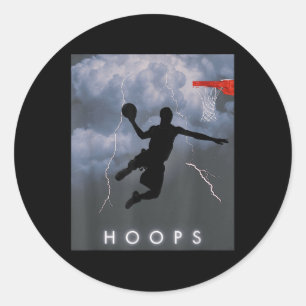 Electric Dunk Storm Basketball Ringar Shirt Runt Klistermärke