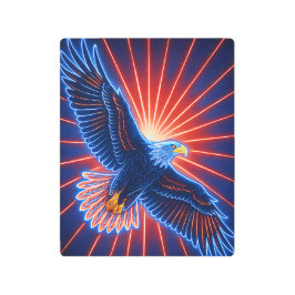 Electric Eagle Metal Print | Neon Patriotic