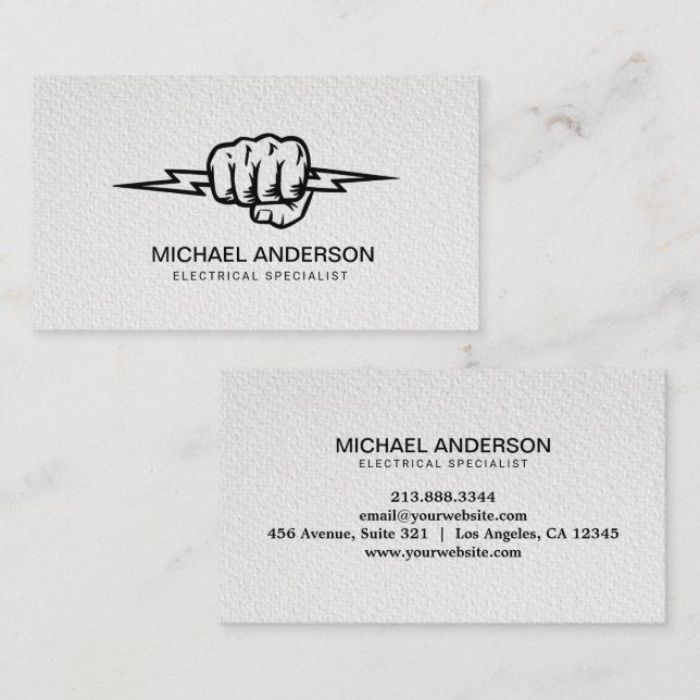 Electric Electrical Electrician Professional  Visitkort (Fram/baksida)