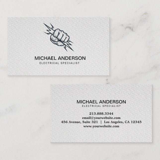 Electric Electrical Electrician Professional  Visitkort (Fram/baksida)