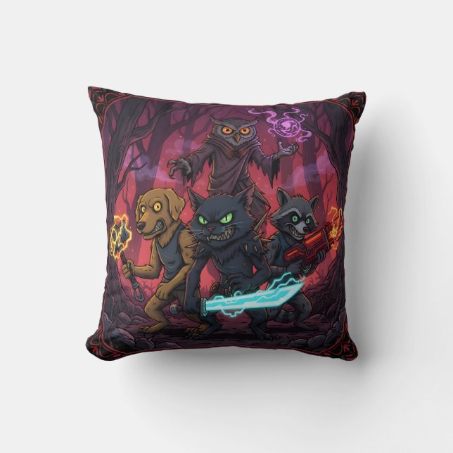 Electric Fantasy Animal Warrior Art Kudde (Framsida)