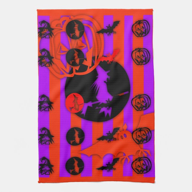 Electric Färg Pop Halloween Kitchen Towel Kökshandduk (Vertikal)