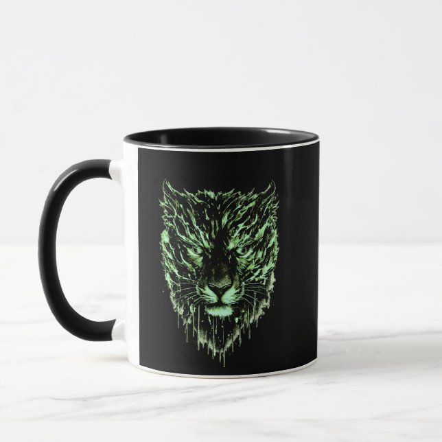 Electric Feline Focus | High-Impact Energy Art Mugg (Vänster)