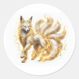 Electric Fox Sticker Runt Klistermärke
