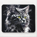 Electric Fractal Black Cat Mouse Pad Musmatta<br><div class="desc">Turn your desk into a spark of mystery. This electric fractal black cat with glowing yellow eyes brings bold digital energy to every click and scroll. Perfect for cat lovers and modern art fans who want their workspace to feel sharp,  creative,  and a little magical.</div>