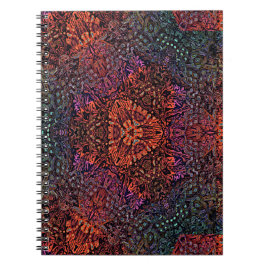 Electric Fractal Kaleidoscope Abstract Design Anteckningsbok