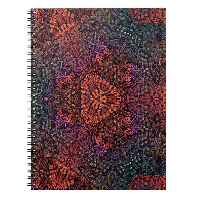 Electric Fractal Kaleidoscope Abstract Design Anteckningsbok (Framsidan)