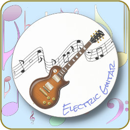ELECTRIC GUITAR 1 - Round Sandstone Beverage Underlägg