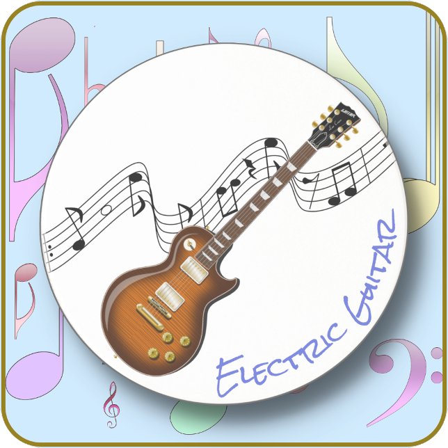 ELECTRIC GUITAR 1 - Round Sandstone Beverage Underlägg (Skapare uppladdad)
