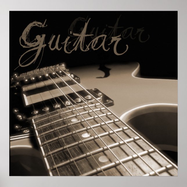 Electric Guitar 2 - Brown Poster (Framsidan)