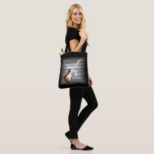 Electric Guitar~3-D Lakan Music~Pillow Grått/Black Tygkasse