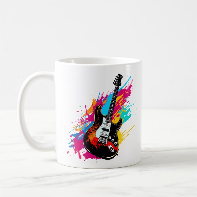 Electric Guitar 90-talet i fet Stil Kaffemugg (Vänster)